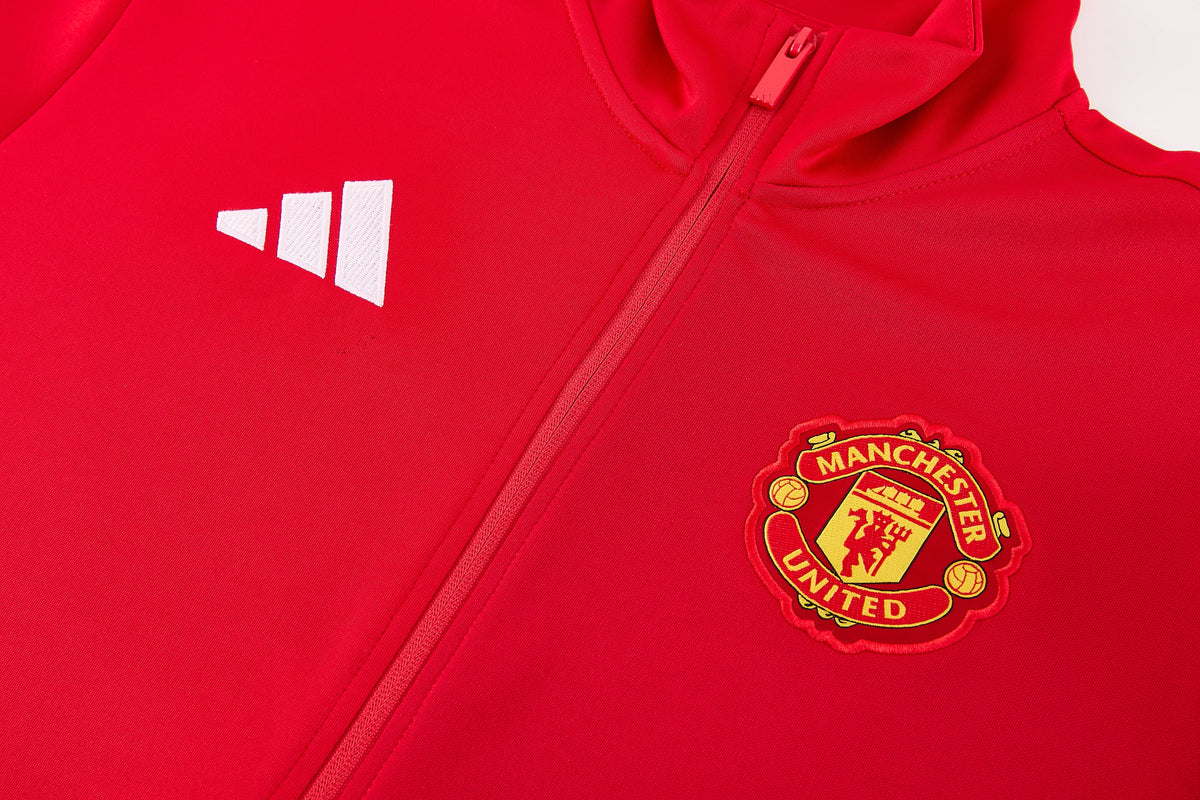 Tuta Manchester United zip 26-27 rosso e nero