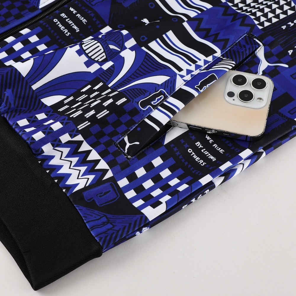 Tuta Sport nero e blu fantasy