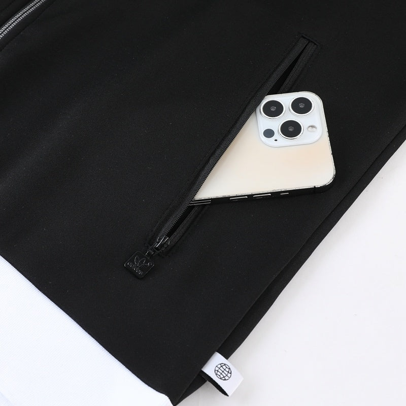 Tuta Sport nero colletto bianco