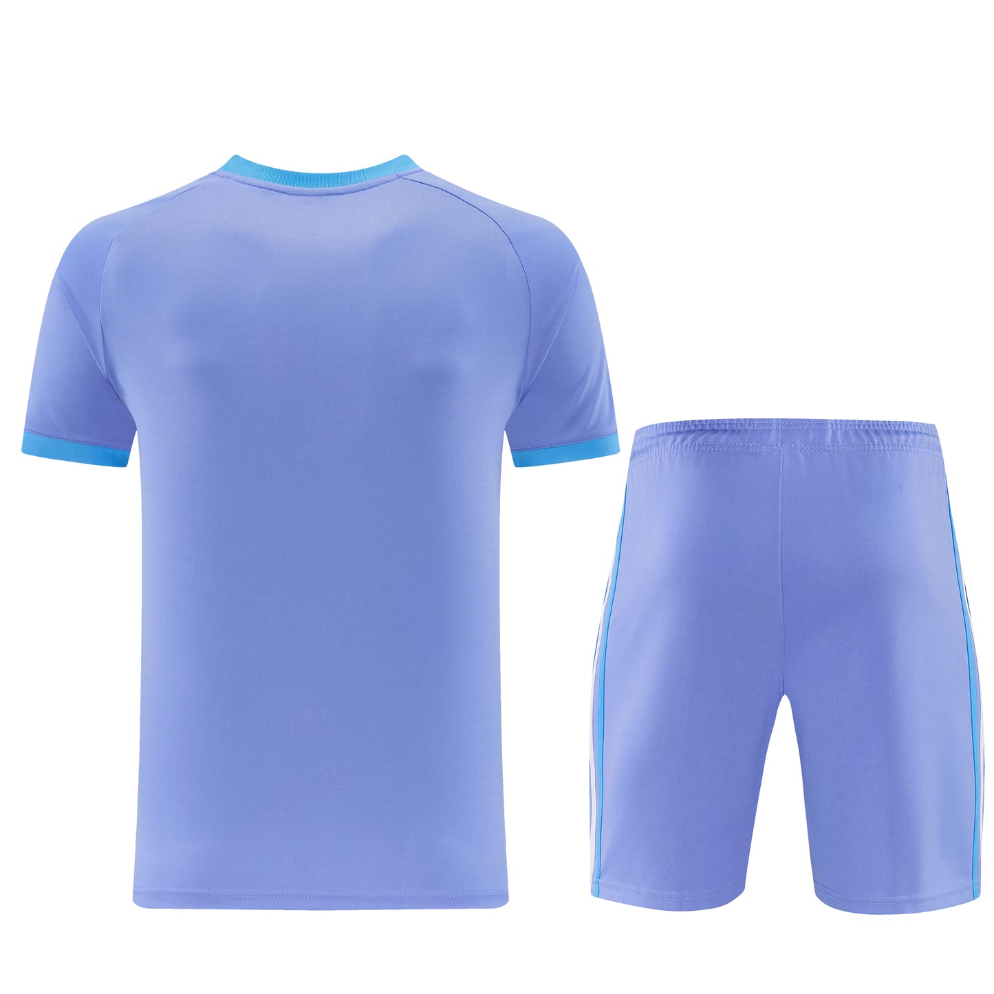 Completo con pantaloncini righe color viola