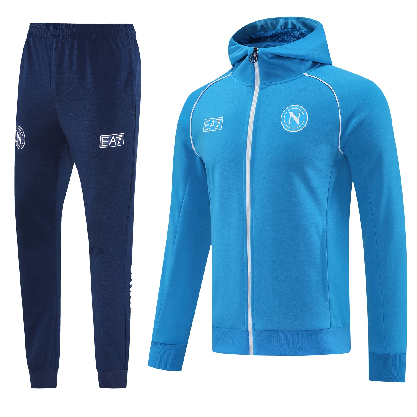 Tuta Napoli Azzurra Zip intera con cappuccio