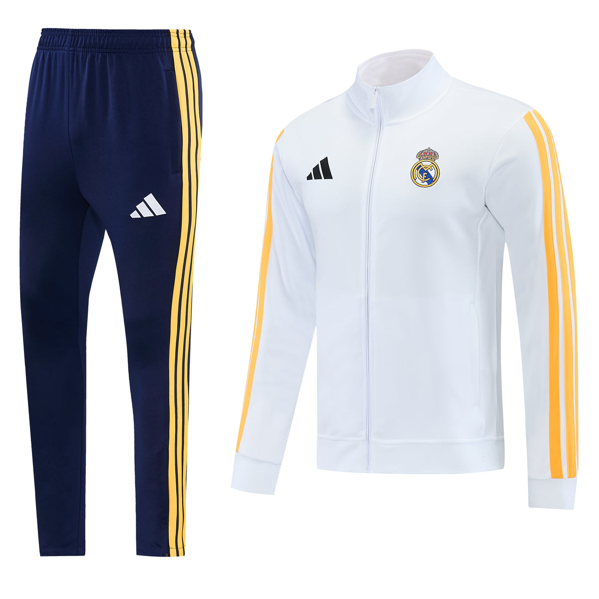 Tuta Real Madrid zip 26-27 bianco e blu