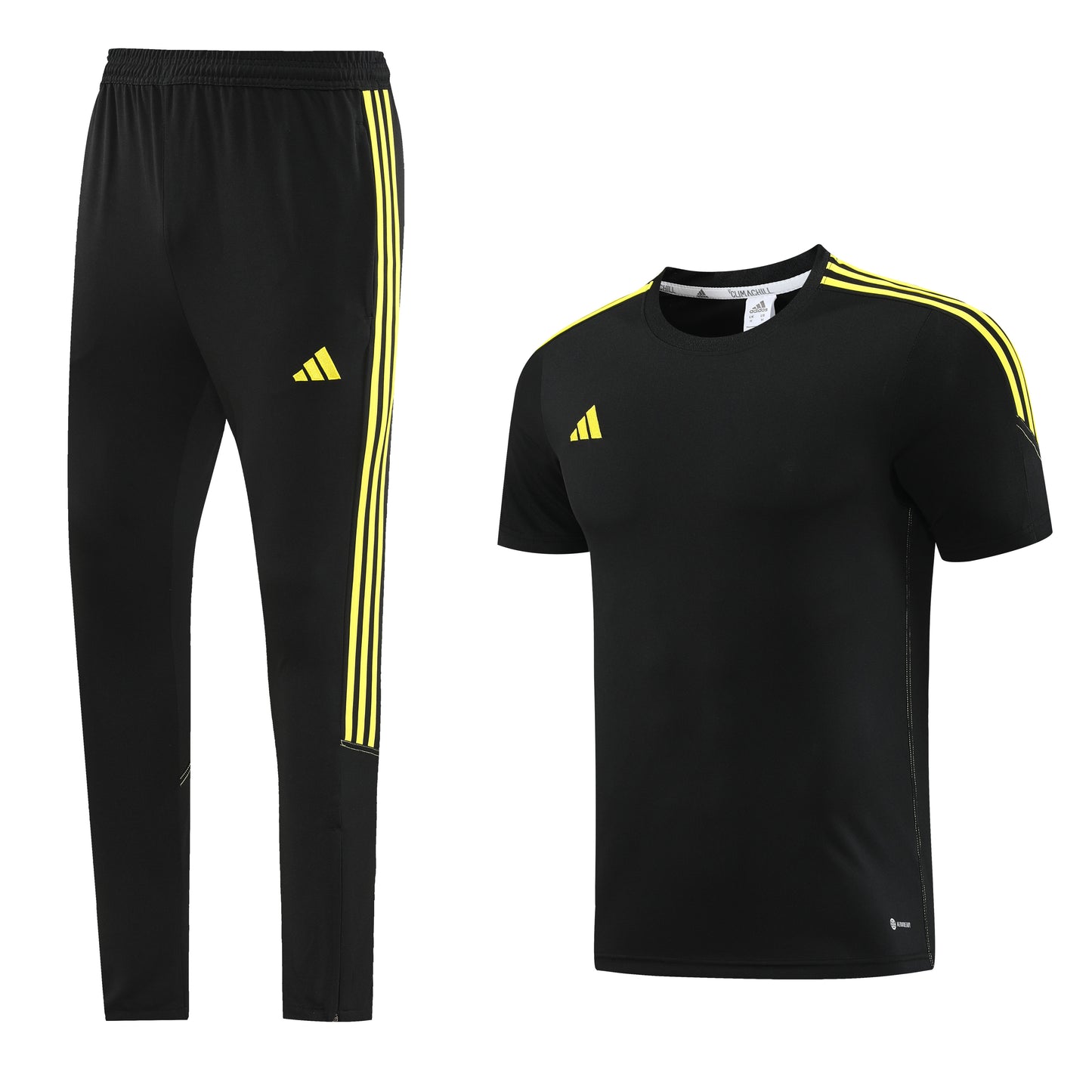 Completo con pantaloni lunghi basic nero e giallo