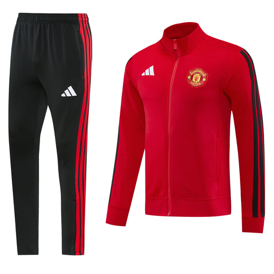 Tuta Manchester United zip 26-27 rosso e nero