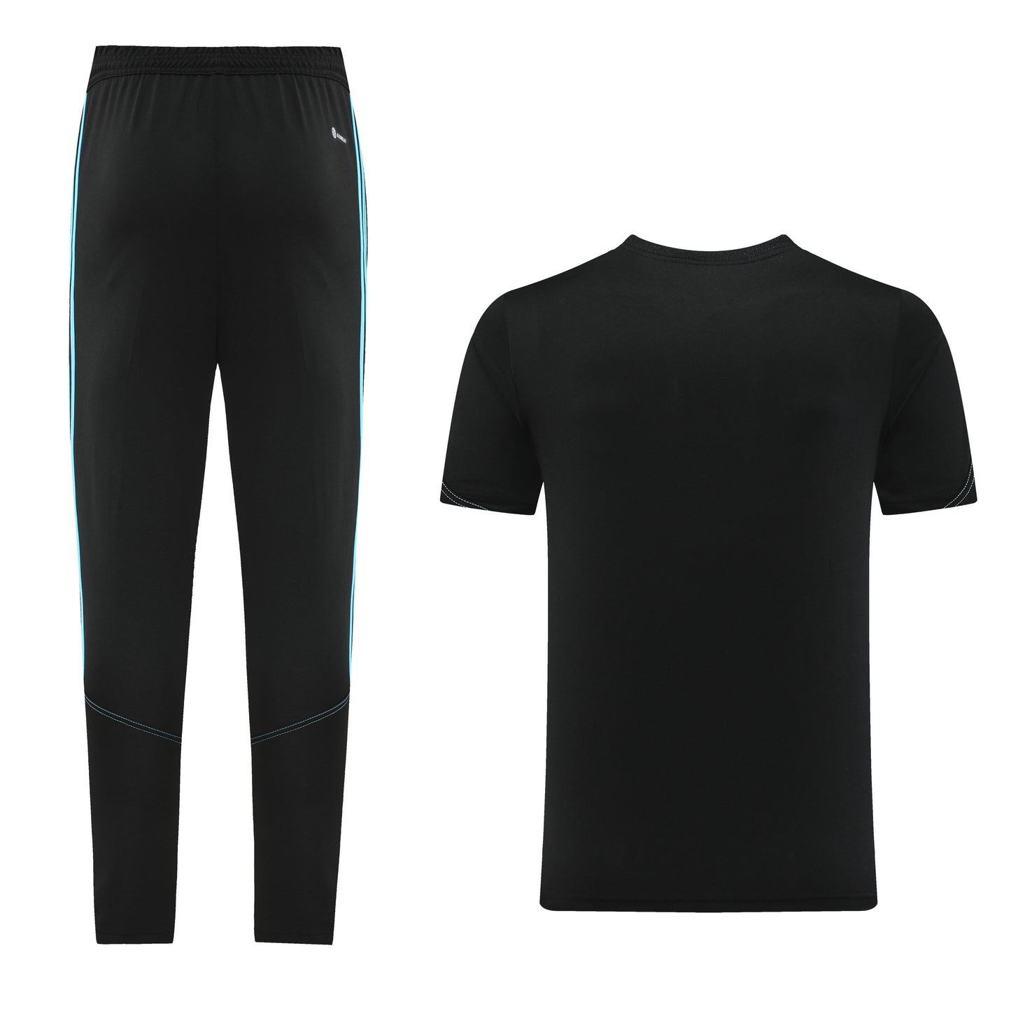 Completo con pantaloni lunghi basic nero e azzurro
