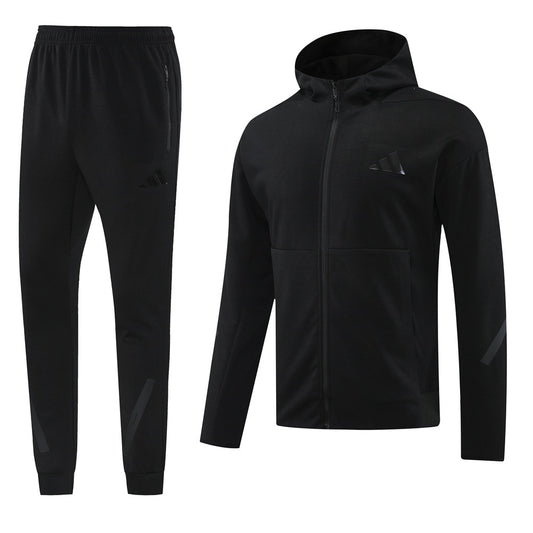 Tuta Sport Adi nero con cappuccio