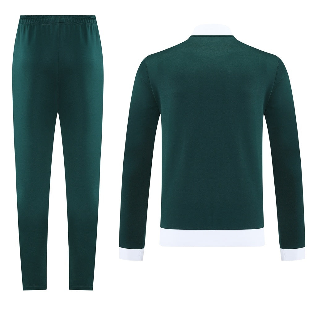 Tuta Sport Verde colletto bianco