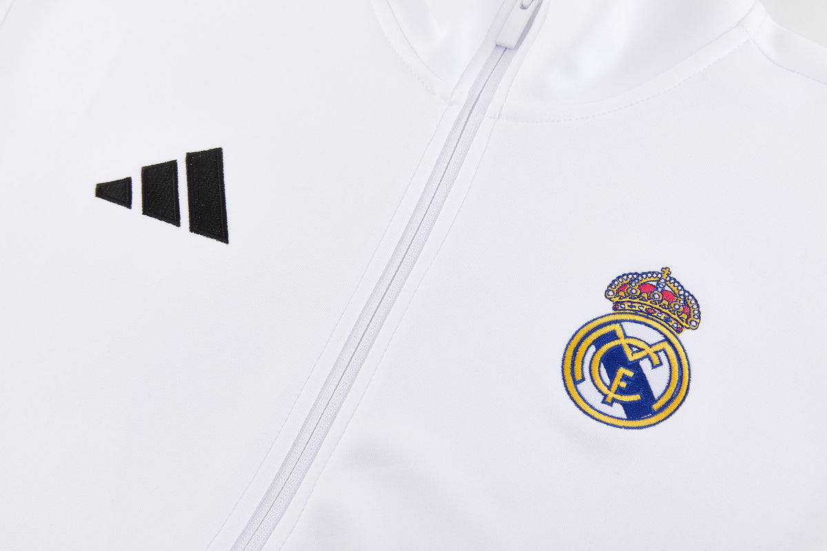 Tuta Real Madrid zip 26-27 bianco e blu