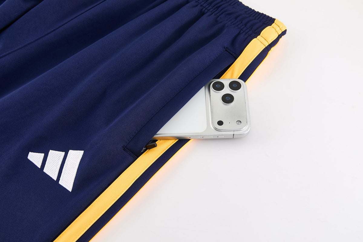Tuta Real Madrid zip 26-27 bianco e blu