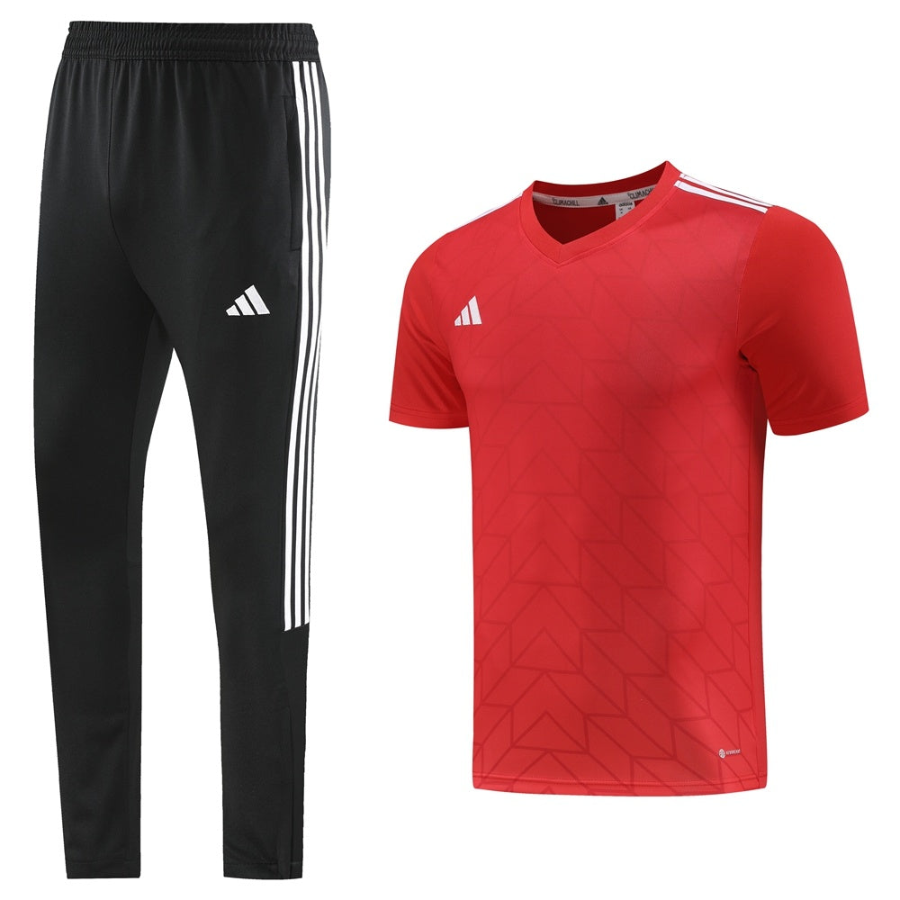 Completo con pantaloni lunghi geometric rosso
