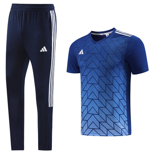 Completo con pantaloni lunghi geometric azzurro