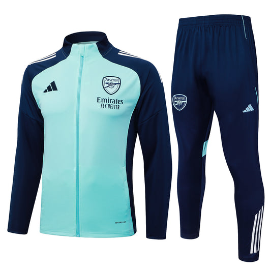Tuta Arsenal azzurro zip intera 2025/26