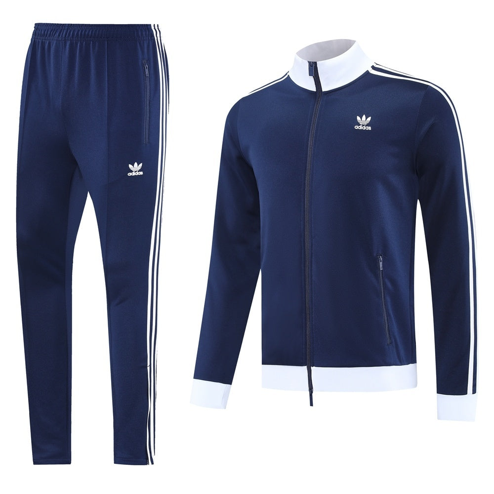 Tuta Sport blu colletto bianco
