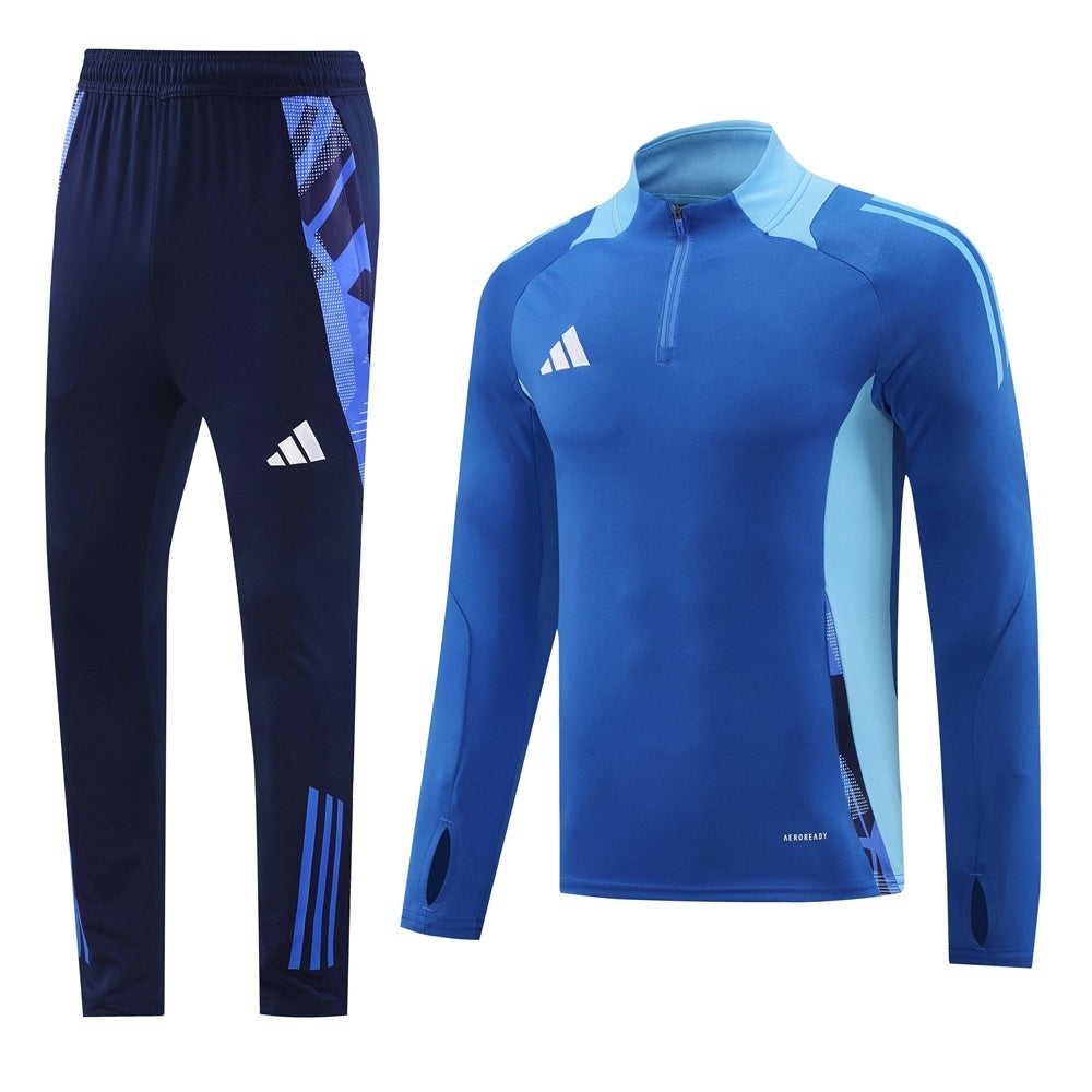 Tuta Sport blu colletto azzurro