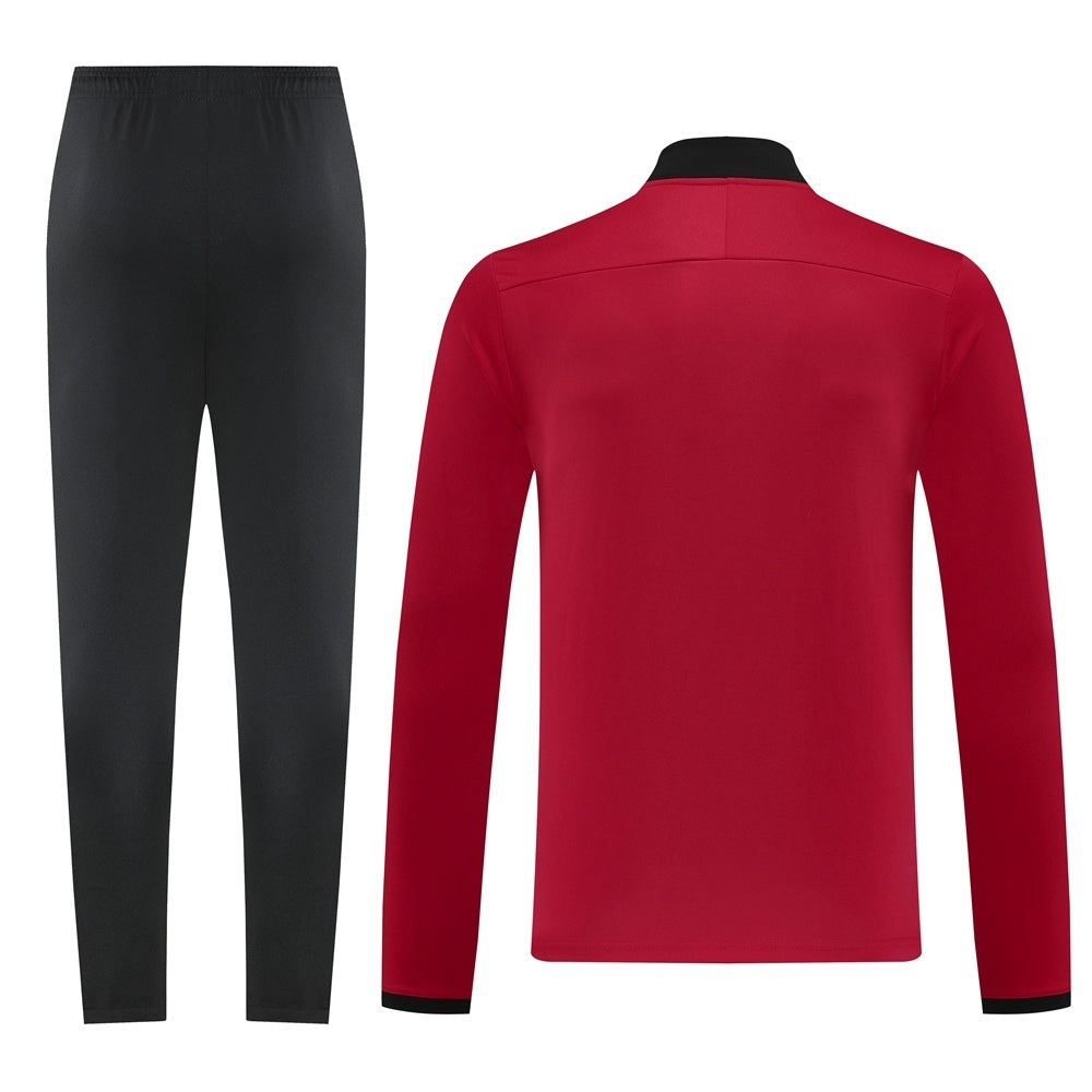 Tuta Sport rosso colletto scuro